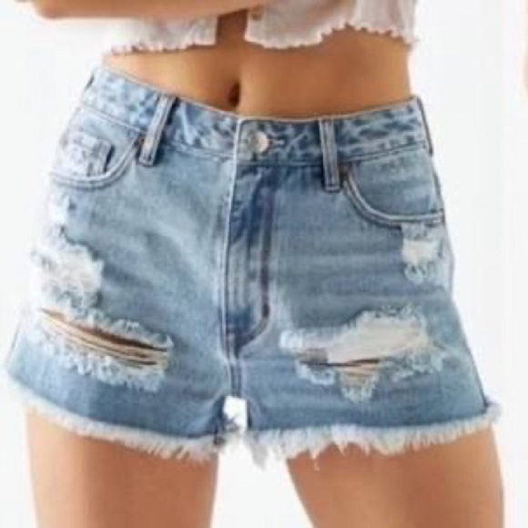 PacSun High Rise Stone Wash Festival Shorts Size 30 - Picture 1 of 8